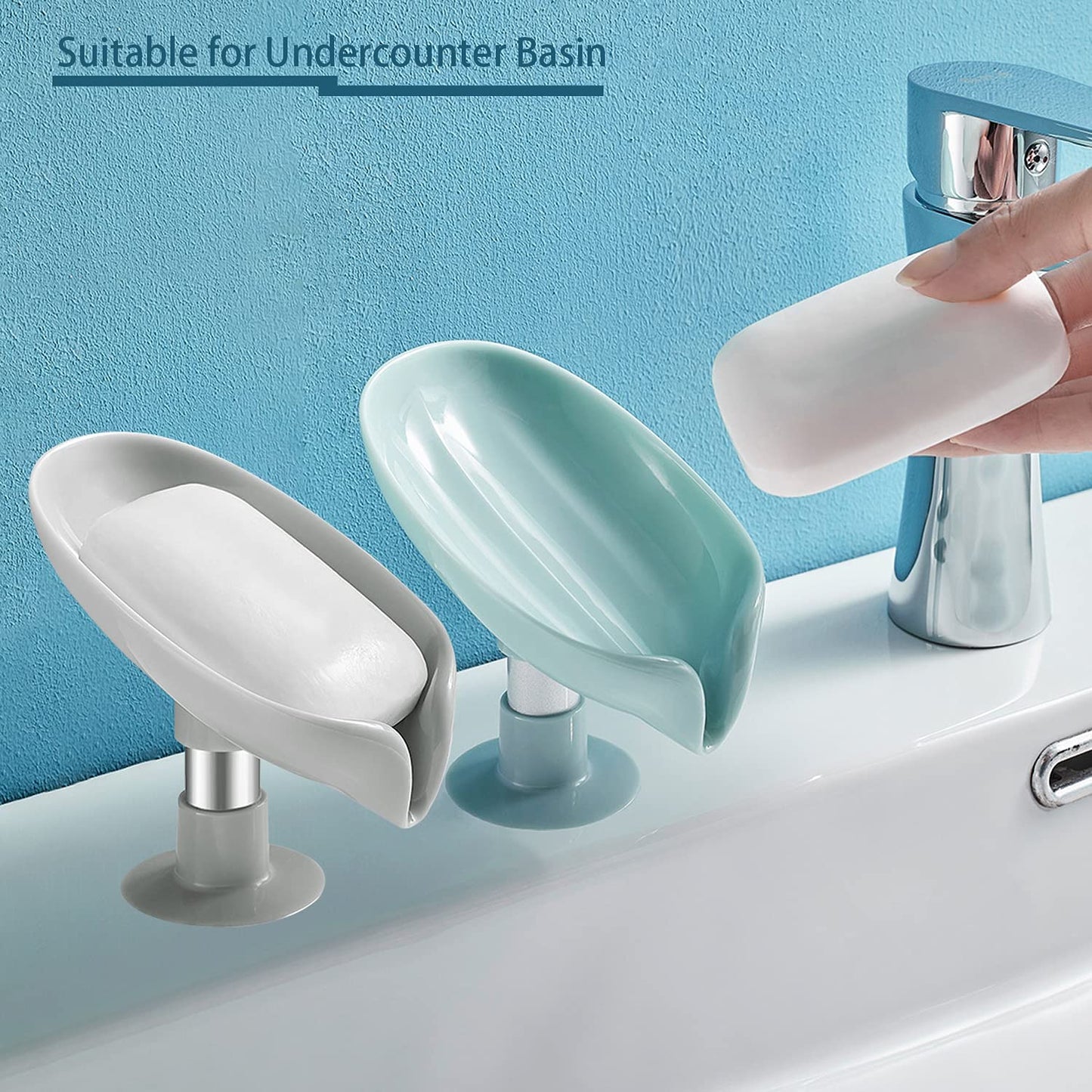 Stylish Leaf Soap Holder – Wall-Mount with Suction Cup & Fast Drainage