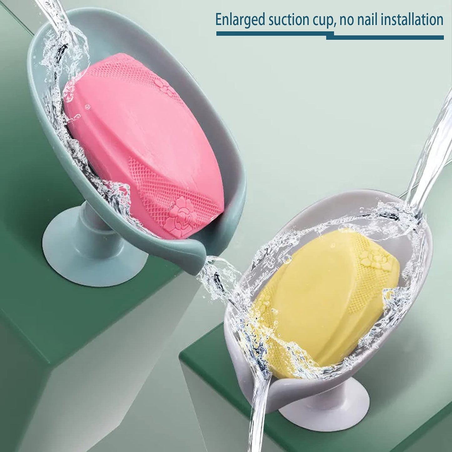 Stylish Leaf Soap Holder – Wall-Mount with Suction Cup & Fast Drainage