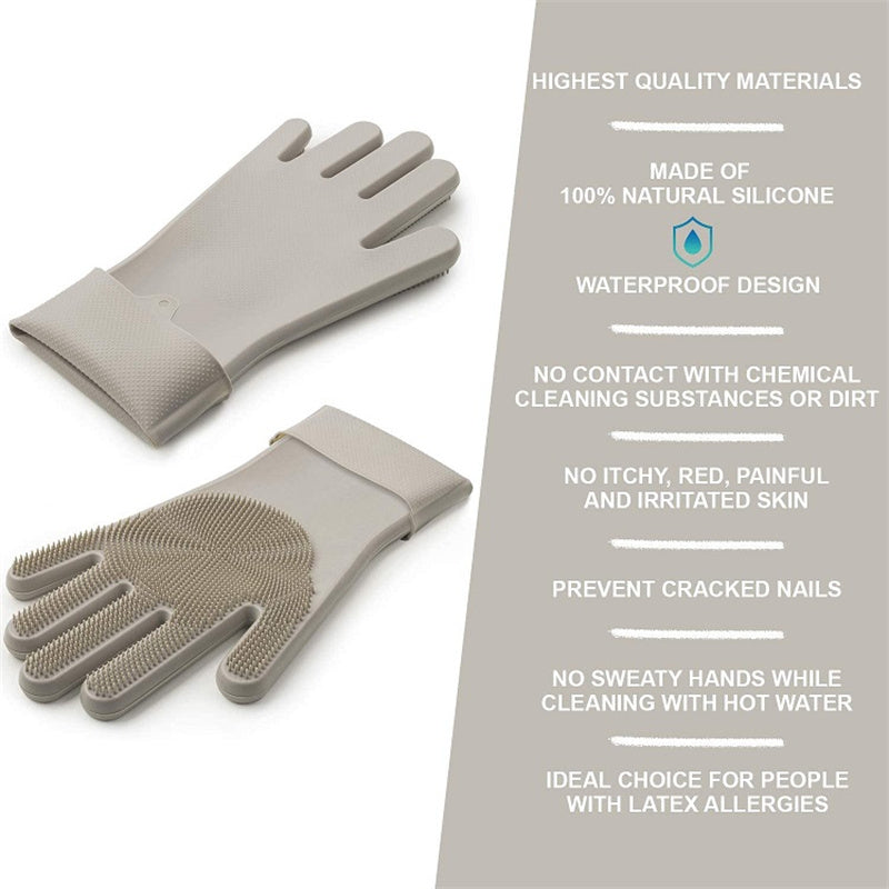 Magic Silicone Dishwashing Gloves – Household Cleaning & Scrubber Gloves