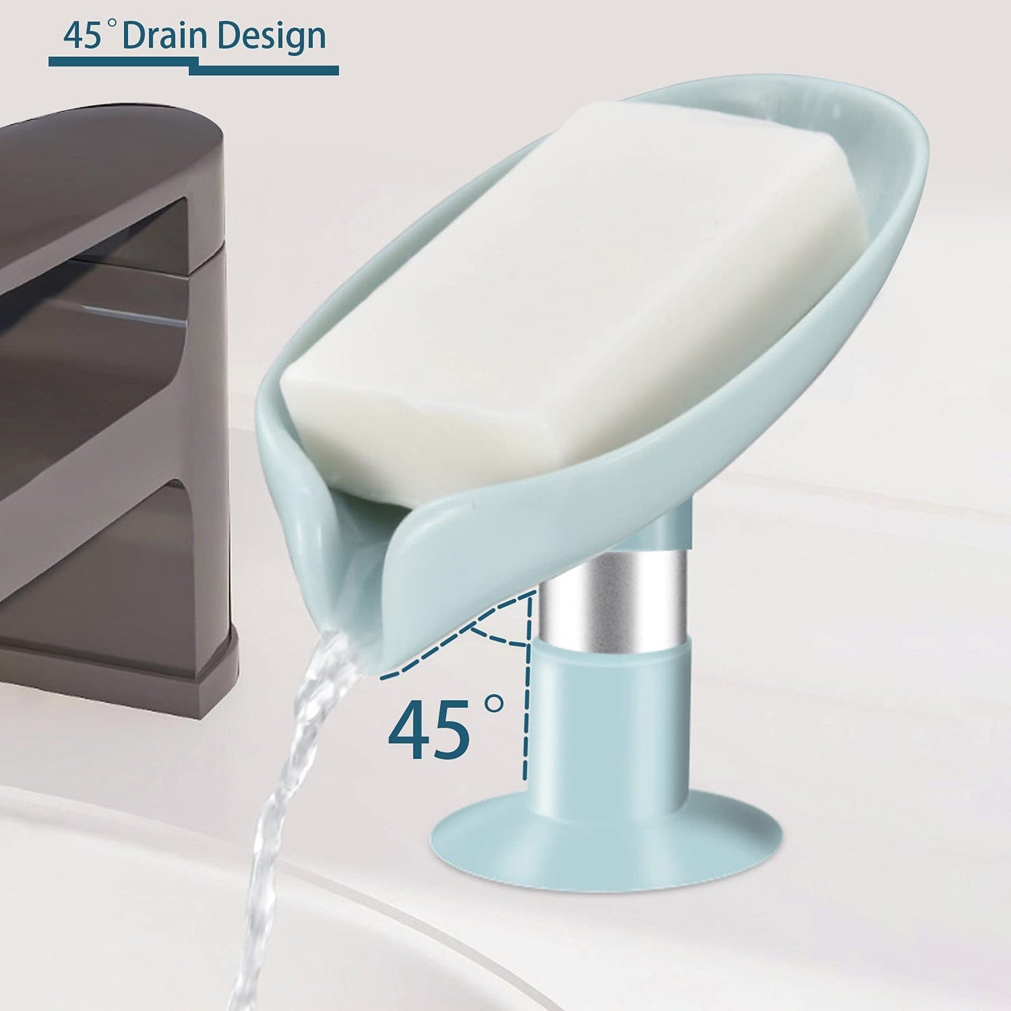 Stylish Leaf Soap Holder – Wall-Mount with Suction Cup & Fast Drainage