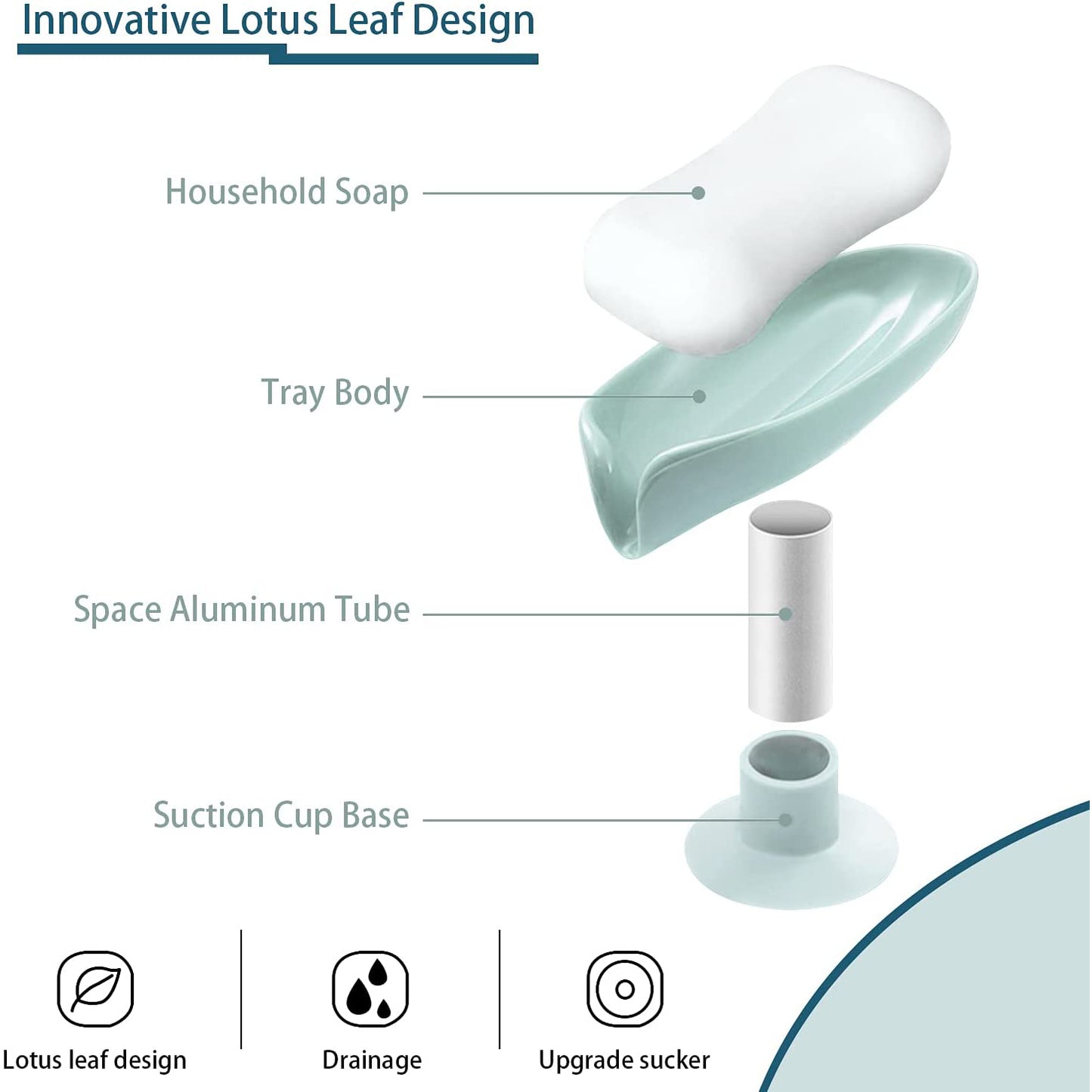 Stylish Leaf Soap Holder – Wall-Mount with Suction Cup & Fast Drainage