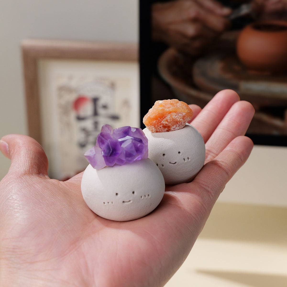 Raw Amethyst Crystal Fairy Ornament – Spiritual Healing Handmade Gift