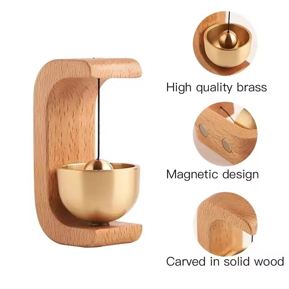 Natural Wood Magnetic Bell – Door Chime & Home Decoration