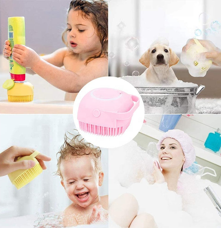 Soft Silicone Dog Shower Brush – Bath, Grooming & Hair Cleaner