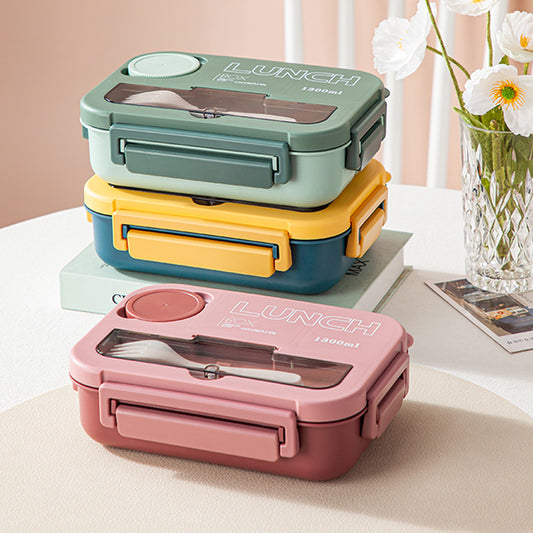 All-in-One Thermal Lunch Box Set for Kids Bento Style with Carry Bag