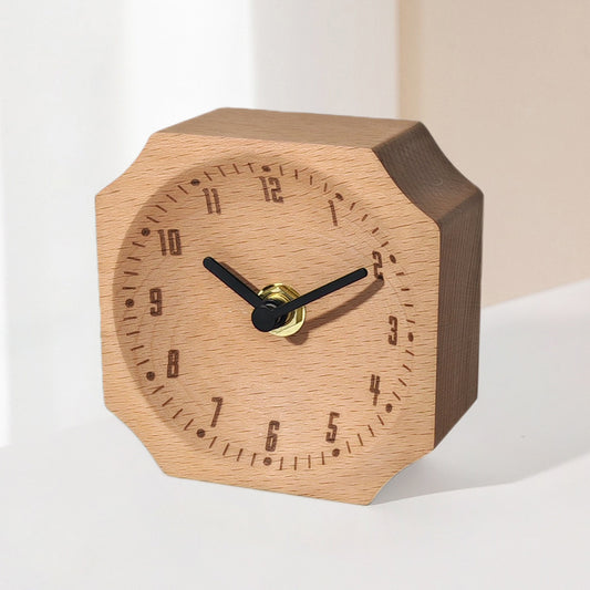 EMAF Timeless Touch Handcrafted Wooden Alarm Clock for Elegant Bedrooms & Meaningful Gifting
