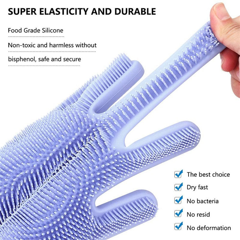Magic Silicone Dishwashing Gloves – Household Cleaning & Scrubber Gloves