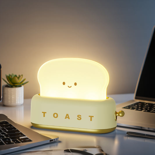 Modern Toaster LED Night Lamp Soft Glow Light with Timer, Dimmable Brightness & Unique Design