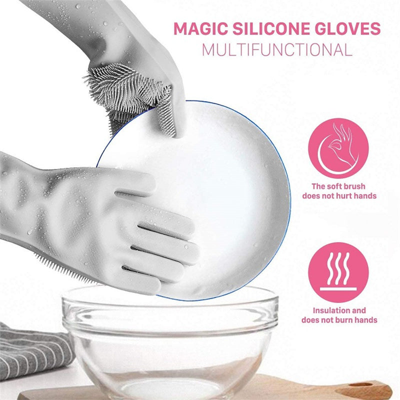 Magic Silicone Dishwashing Gloves – Household Cleaning & Scrubber Gloves
