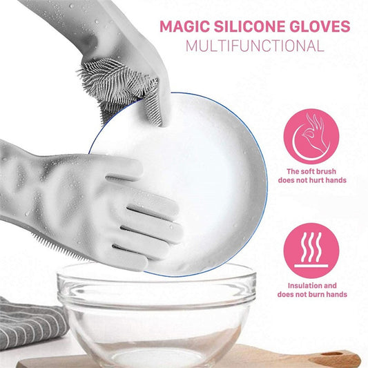 Magic Silicone Dishwashing Gloves – Household Cleaning & Scrubber Gloves