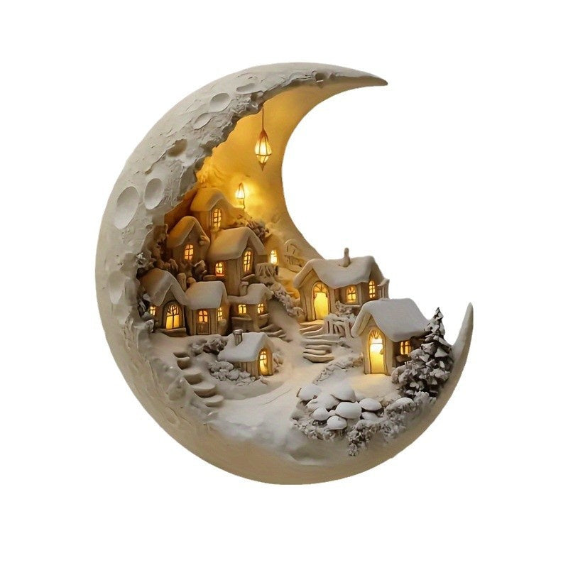Mini Snow House with Magical Moon Light – Winter Table Decoration