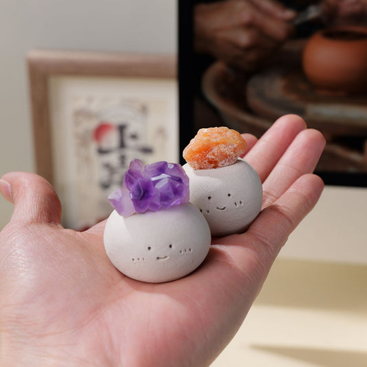 Raw Amethyst Crystal Fairy Ornament – Spiritual Healing Handmade Gift