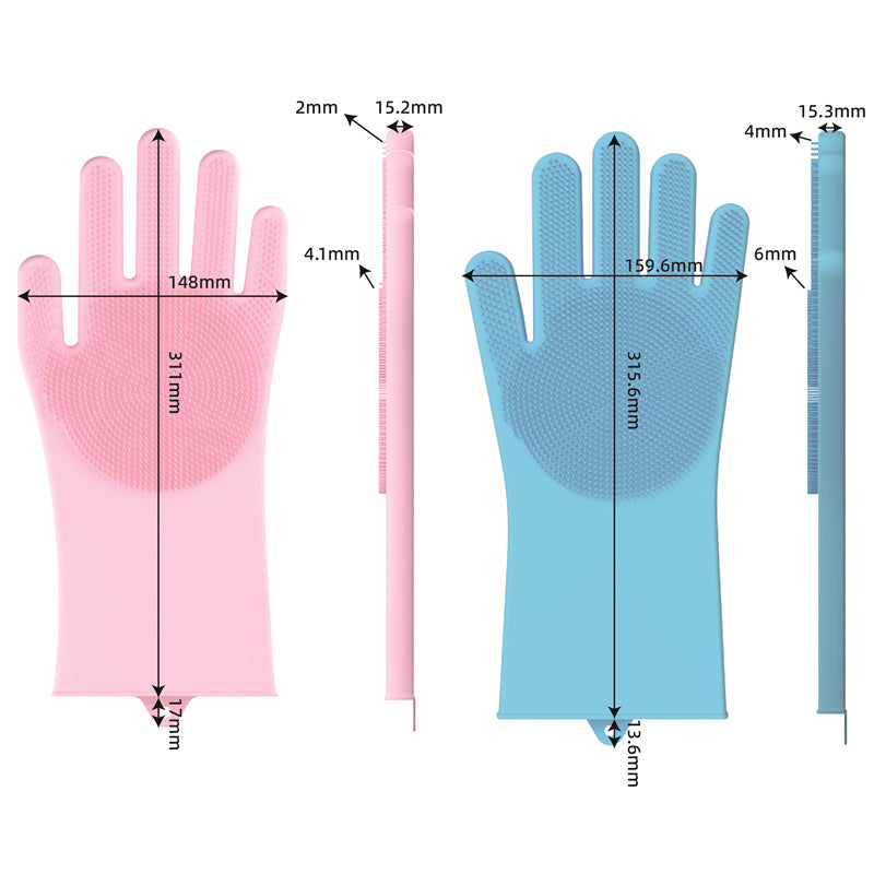 Magic Silicone Dishwashing Gloves – Household Cleaning & Scrubber Gloves